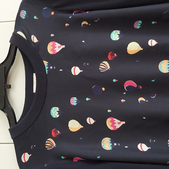 Kate Spade Head in the Clouds Hot Air Balloon Sweater Size Large Blue Multicolor - Picture 2 of 16